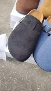[FreeShipping] Plus-size closed-toe mules for women suitable for outdoor wear in spring and summer fashionable and versatile slip-on flat womens shoes suede mules