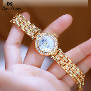 BS Bee Sister Đồng Hồ Nữ Thời Trang Đồng Hồ Thạch Anh Chống Nước Dây Thép Không Gỉ Pha Lê Cho Nữ Đồng Hồ Đeo Tay Nữ Có Lịch Đính Kim Cương Giả Thanh Lịch 1752