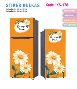Stiker Kulkas 1 Pintu dan Sticker Kulkas 2 Pintu Motif Bunga
