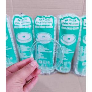 (ชุดละ 5 แพค) ฝาเรียบ ปาก 75 mm. ไม่เจาะรู ปิดถ้วยพลาสติก - น้ำพริก แพคละ 50 ชิ้น ยี่ห้อ SB