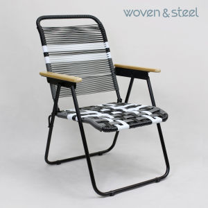 Modern Retro Foldable Lounge Chair/Traveller Chair/Designer Foldable Chair - Black & White