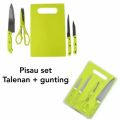 Set Pisau Dapur Talenan Gunting Murah Pisau Set Talenan 5in1. 