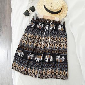 New style ladies elephant shorts new process loose and comfortable beach leisure elephant shorts Bohemian Womenswear Boho