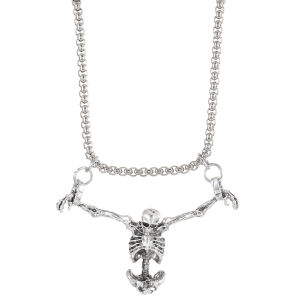 2024 Halloween Gifts Punk Style Skull Pendant Necklace Men Hip Hop Jewelry Subculture Gothic Girl Skull Pendant Necklace Accessories