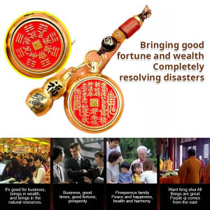 Mountain Ghost Spending Money Keychain Gourd Life Buddha Brass Car Pendant Cinnabar Bagua Open Caiku Fukushou Money Clasp