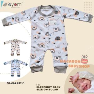 Sleepsuit buka kaki baju tidur bayi laki laki perempuan motif jumper bayi buka kaki  baby leon sni