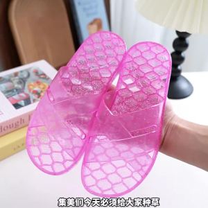 [Free Shipping] New Crystal Slippers For Women Summer Bathroom Non-Slip Odor-Resistant Soft-Soled Home Flat Shoes High-End Transparent Outdoor Beach Shoes