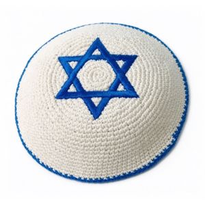 FWFHTP Thêu hình ngôi sao David Mũ Kippah của người Do Thái dành cho nam giới Thoáng khí Hình tròn Mũ Do Thái Retro Mũ len Dịp cầu nguyện