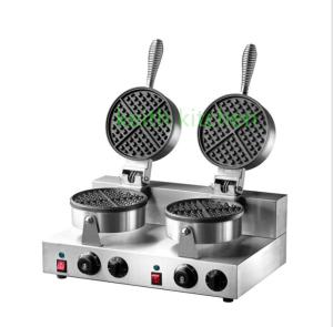 KEITH KITCHEN - Electric Double Waffle Maker Machine Round Shape Deeper Size