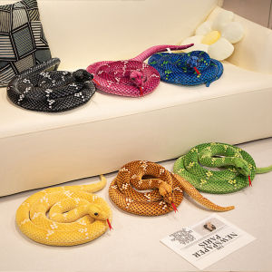 JOJO CASTLE Simulation Giant Python Anaconda Plush Toy Long Snake Yellow Orange Green Python Plush Toy House Holiday Decoration Trick Props