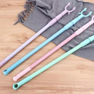 Color Random Retractable Clothes Fork Adjustable Plastic Clothes Pole Fork Clothes Hanger Support Rod