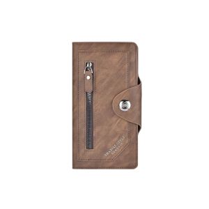 AE New mens long wallet with zipper and large capacity pu Retro ultra-thin clutch bag expandable mens fashion clutch bag