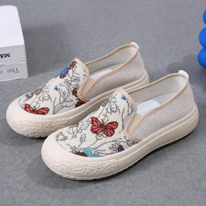 IELGY 2024 New Shoes Womens Fisherman Shoes Comfortable Breathable Canvas Shoes One Kick Slip