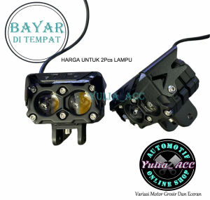 Lampu Tembak Sorot Led Motor Super Terang LED Laser SQL 2 Mata Menyala 2 Warna - Universal