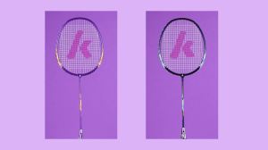 Kawasaki 1 Pair Of Badminton Racket 1U Aluminum Alloy Frame Badminton Racquet With String For Outdoor Entertainment UP-0182