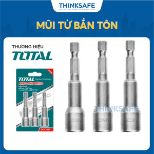 Mũi bắn vít tôn 8mm 10mm có nam châm từ Total TAC270831 TAC271031 bộ 3 đuôi lục giác 1/4 inch từ tính mạnh - Thinksafe