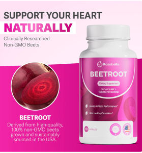 Natural dietary supplement to maintain overall health and improve energy levels and digestion Beetroot capsules