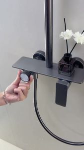 Metal Gray Rain Bathroom Shower Set Shower Faucet Set Shower TapsFast shipping