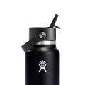 HYDRO FLASK 32 OZ WIDE FLEX STRAW CAP BLACK. 