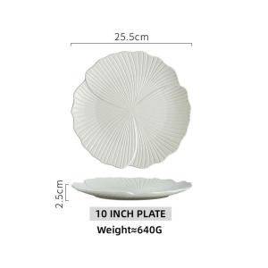 OMK Minimalist style Ceramic Flower Shape Dinner Plate