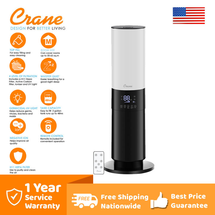 Crane 4in1 Top Fill TrueHepa Aromatherapy Humidifier & Air Sanitizer