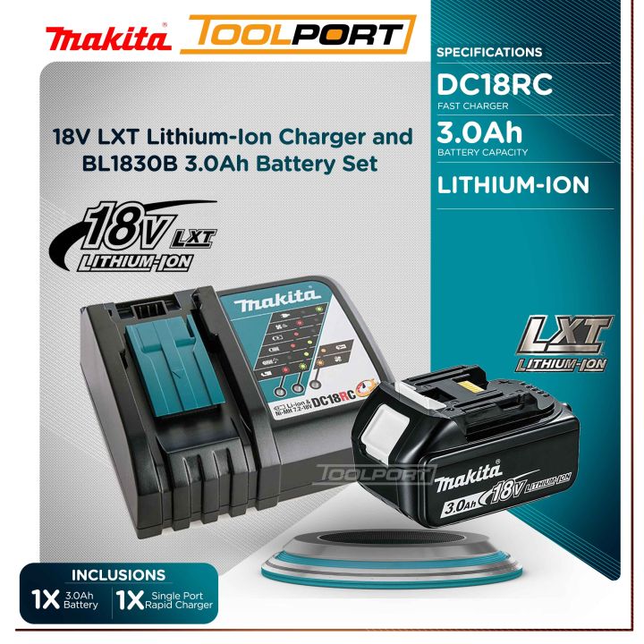 Makita 18V LXT Lithium-Ion BL1830B 3.0Ah Battery And DC18RC Fast ...