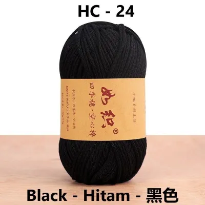 Benang Kait Cotton Hollow -100g - 2mm Cotton yarn Hollow - DIY Crochet & Knitting - Handmade - Bag Accessories