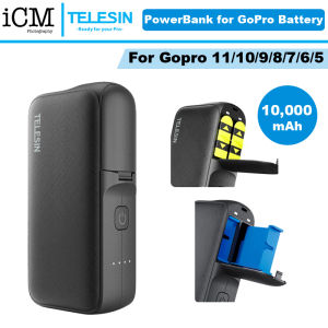 TELESIN Storage Charging Box Power Bank (10000mAh) for GoPro 11/10/9/8/7/6/5 Battery