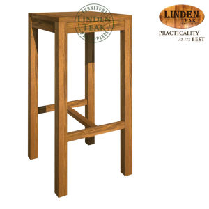 Handcrafted Solid Teak Wood Garden Bar Chair without Back Furniture