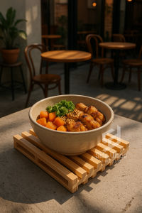 SidsWood [TMK] Alas Dekorasi Foto Makanan – Tatakan Kayu Jati Belanda untuk Piring & Gelas