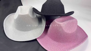 Bandana Glitter Cowboy Hats Bride Hat Panama Hat for Bachelorette Party Cowboy Hats for Club Stage Shows