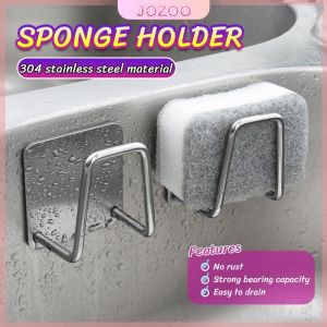 Jozoo 304 Stainless Steel Sink Sponges Holder Self Adhesive Drain Drying Rack Kitchen Wall Hooks