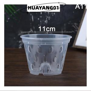 HUAYANG01 [HOT FASHION] 1Pc Flowerpot Garden Planter Drainage Pots with Holes Transparent Orchid Baskets Plastic Breathable Flower Pots Accessories