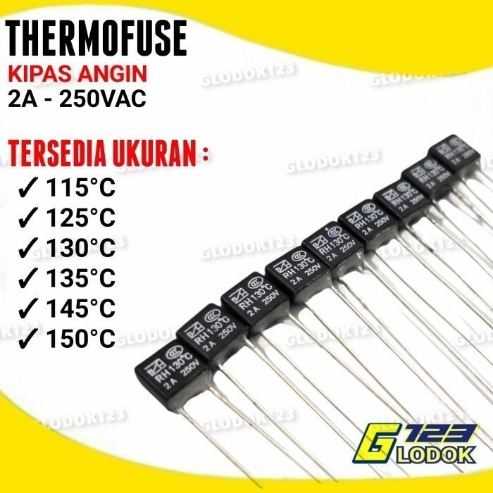 Thermofuse Fuse Kipas Angin Thermal Fuse Termofuse 2A 250V 100pcs