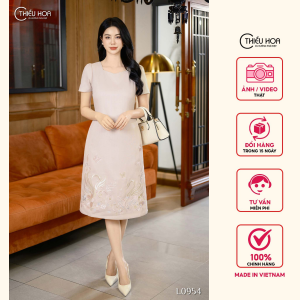 Đầm thiết kế tinh tế chất liệu vải dệt cao cấp thanh lịch DD4L0954 Thời trang Thiều Hoa