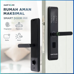 CEPAT TaffHOME Kunci pintu rumah smart door lock kartu otomatis sidik jari password Card RFID Alarm