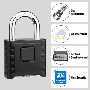 Heavy Duty Combination 4 Digit High Security Padlock Weatherproof Lock for Fence Gate Shed  School