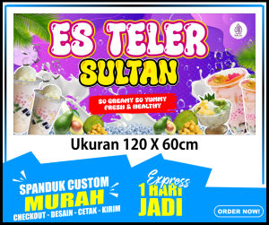 Banner ES TELER SULTAN Spanduk ES TELER ukuran 120x60 cm COD / Banner ES TELER SULTAN Spanduk ES TELER ukuran 120x60 cm COD