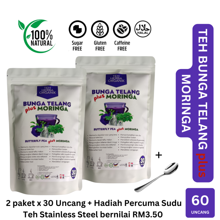 💯🌱 Teh TELANG plus MORINGA (Teh TelMor) | Butterfly Pea plus Moringa ...