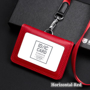 2023 NEW US Police Reporter Coach Referee Doctors Badge Holder 100% Cowhide Formal Work ID Card Case with Lanyard Office Supplies