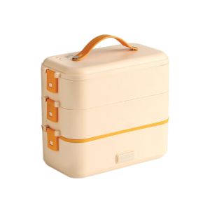 Hộp cơm cắm điện văn phòng 3 tầng 4 khay inox giữ nhiệt tự nấu chín đồ ăn hâm nóng đồ ăn bảo hành 12 tháng