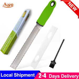 ️【FREE Cleaning Brush 】AYO Lemon Zester & Cheese Grater Ginger Garlic Nutmeg Chocolate Vegetables Fruits Zester Stainless Steel Grater - Dishwasher Safe