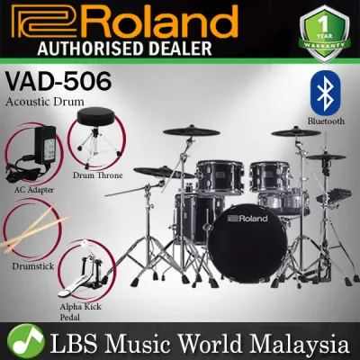 Roland VAD-506 V-Drums Acoustic 5 Piece Wood Shell Design Electronic Drum Set (VAD506 VAD 506)