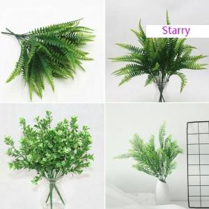 Starry Artificial Plants Leaf Foliage Bush Home Office Garden Wedding Decors