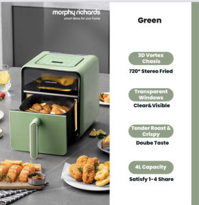 Morphy Richards MR8101 Steam Tender Air Fryer Household Large-Capacity Multi-functional Visualisation Electric Air Fryer