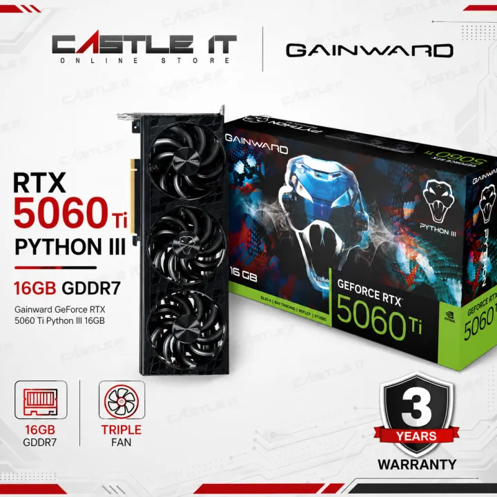 Gainward GeForce RTX 5060 Ti Python III 16GB GDDR7 Graphics Card