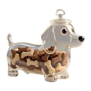 Hygienic Pet Treat Dispenser Glass Building Impermeable Lid Party Organization