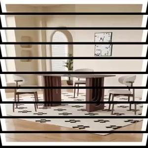 【SG⚡】French Vintage Ash Wood Solid Slab Dining Table Italian Minimalist Home Dining Table Rectangular Dining Table