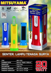 MS 1232 Senter Lampu Tenaga Surya 20W Mitsuyama MS-1232