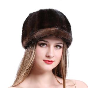 หมวกเบเร่ต์ขนมิงค์แท้นิ่มสำหรับผู้ชายและผู้หญิง Topi Bucket ทันสมัยและอบอุ่นสำหรับหมวกสไตล์มองโกเลียโอกาสต่างๆ